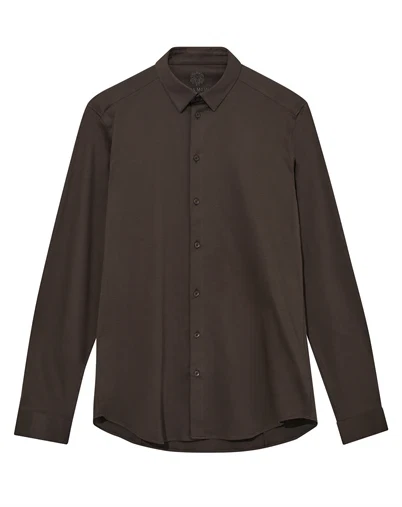 Mos Mosh Gallery - MMGMarco Jersey Skjorte - Chocolate Brown